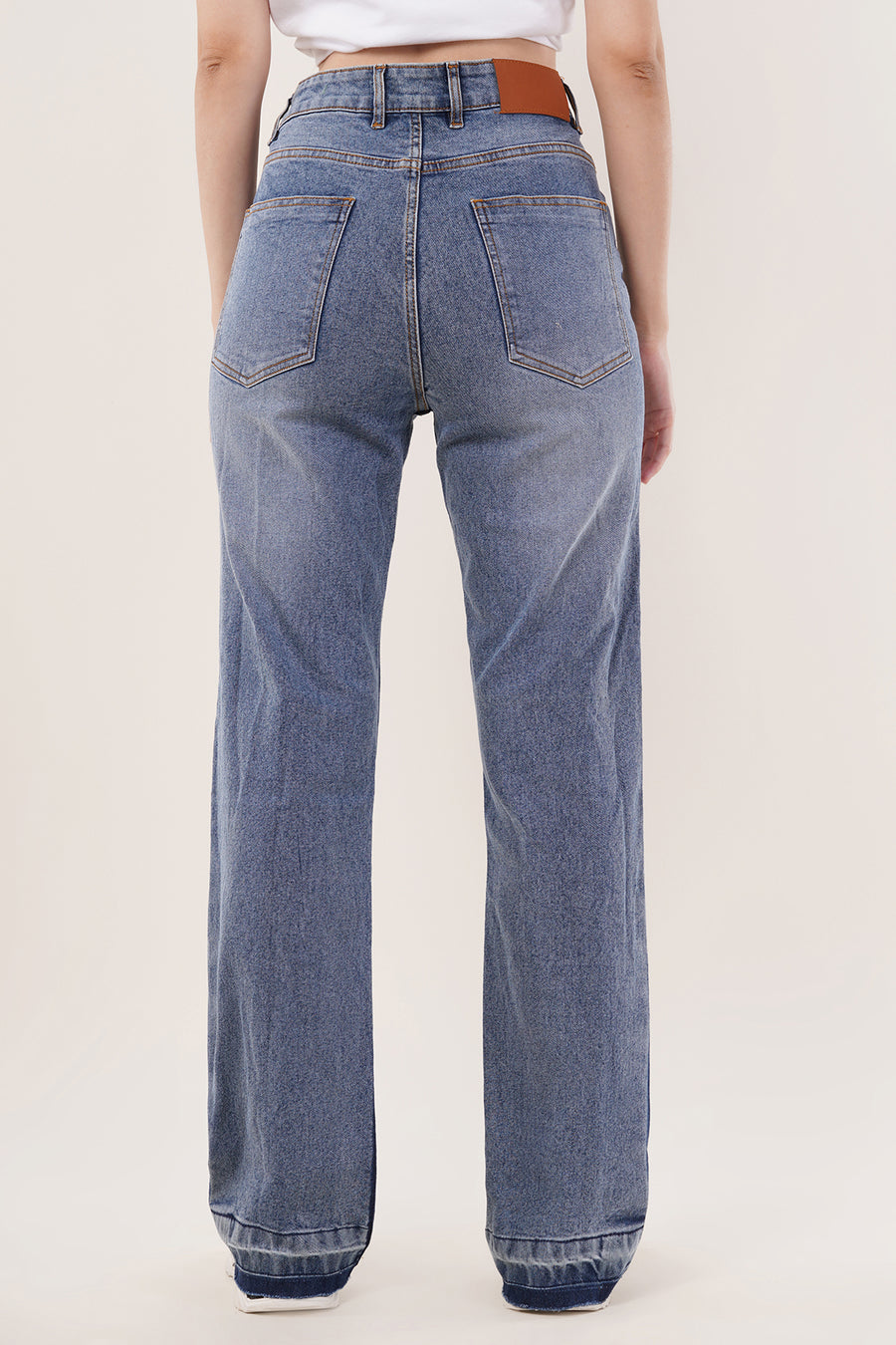 Contrast Flare Jeans