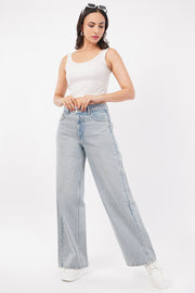Wide-Leg Mid-Rise Jeans