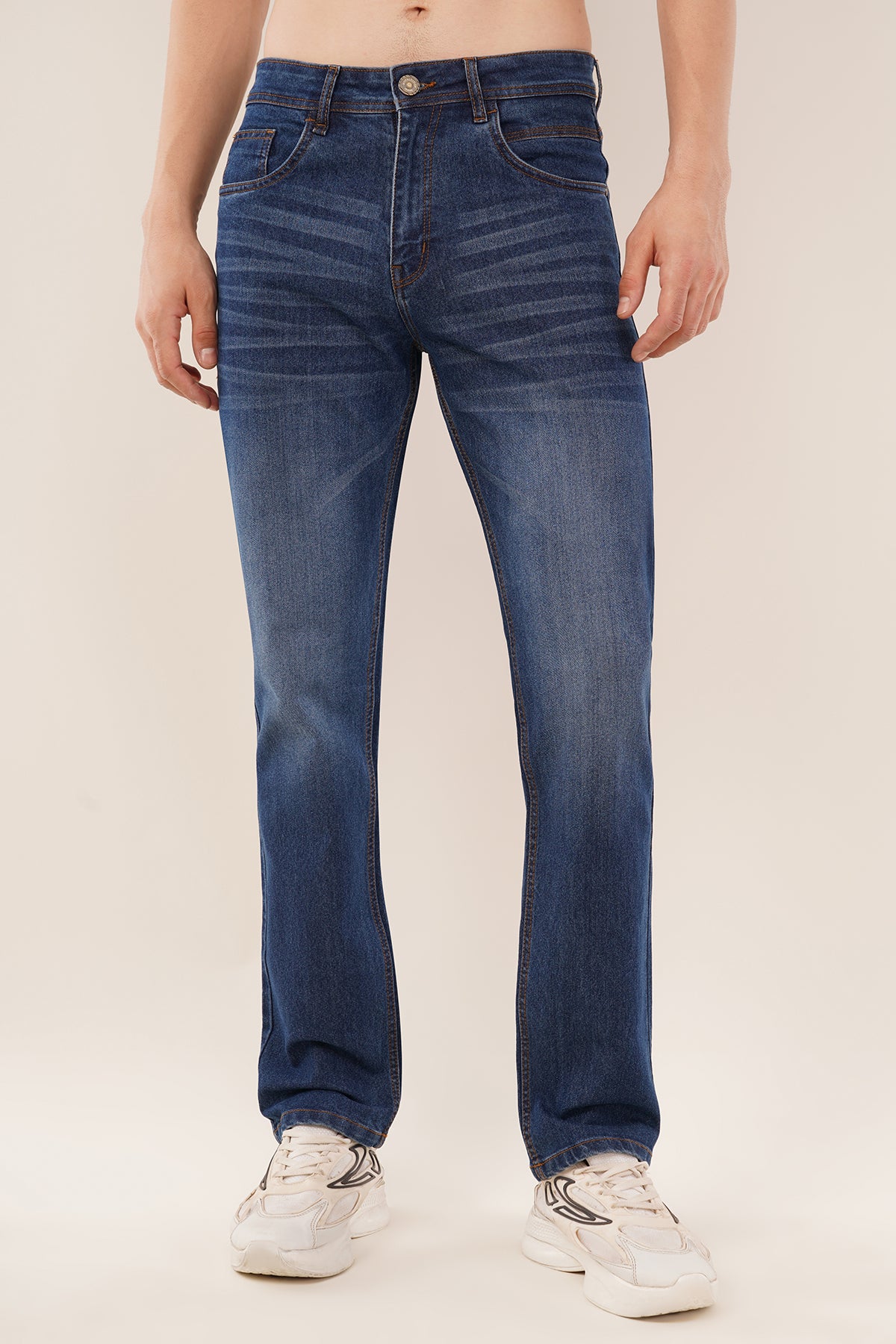 Relaxed Straight-Fit Jeans-Indigo blue
