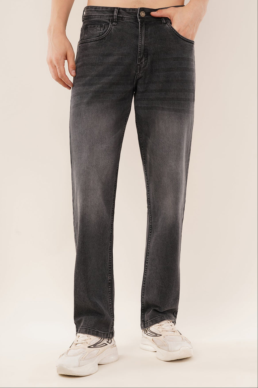 Relaxed Straight-Fit Jeans Charcoal Grey
