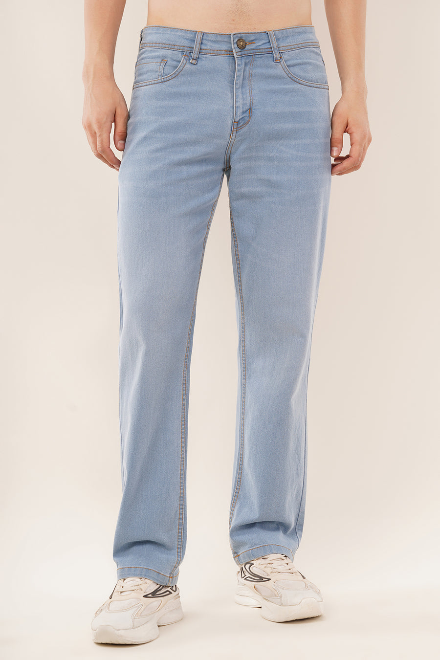 Relaxed Straight-Fit Jeans-Light Ice Blue