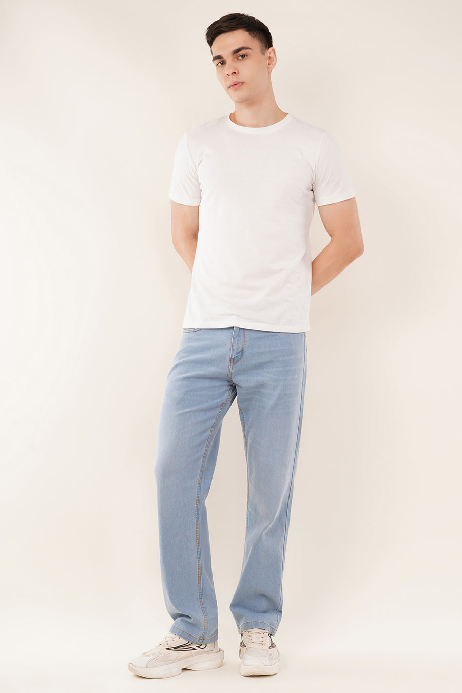 Relaxed Straight-Fit Jeans-Light Ice Blue