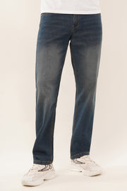 Relaxed Straight-Fit Jeans-Mid Blue