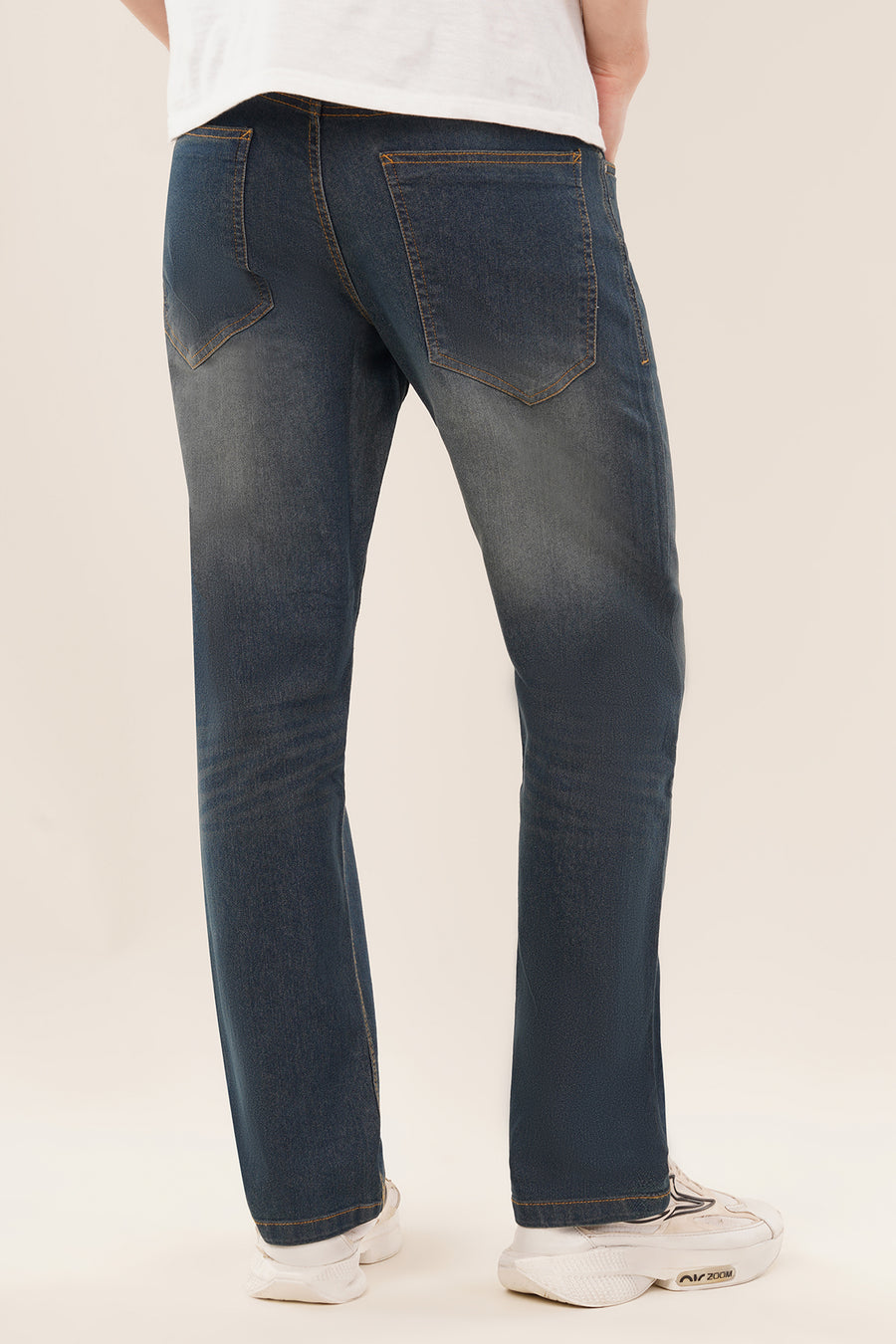 Relaxed Straight-Fit Jeans-Mid Blue