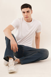 Relaxed Straight-Fit Jeans-Mid Blue